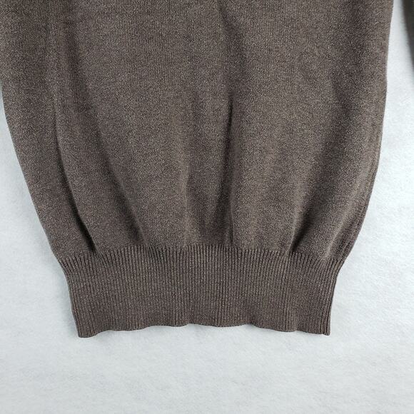 Zara Women's L V-Neck Pullover Sweater Neutral Smokey Brown Classic Academia - Picture 2 of 8